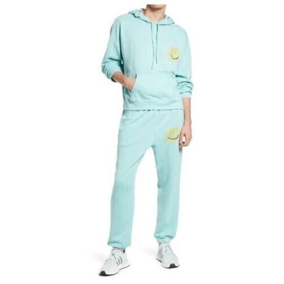 BP Gender Inclusive Graphic Hoodie In Teal Angle Painted Smiley Small MSRP $49 - Picture 6 of 9